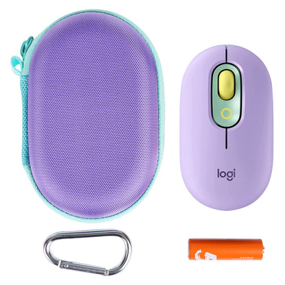 co2CREA Hard Case for Logitech POP Wireless Mouse - Purple + Daydream Mint Zipper, Model 20224131531