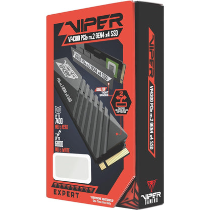 Patriot Viper VP4300 2TB M.2 PCIe Gen4 SSD - Black, 0.3"x0.9"x3.1", Model VP4300-2TB