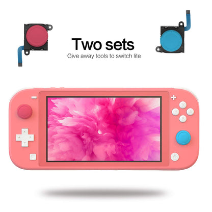 ECHZOVE Replacement Joy Stick for Switch Lite - 2 Pack, Blue & Red, Includes Repair Tool Kit