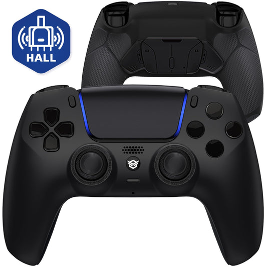 HEXGAMING RIVAL PRO Hall Effect Wireless Controller Compatible with ps5-4 Back Buttons  Mouse-Click Hair control buttons  Interchangeable Thumbsticks - Black