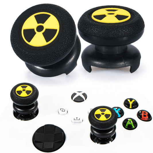 Playrealm FPS Thumbstick Extender & 3D Texture Rubber Silicone Grip Cover 2 Sets for Xbox Series X/S & Xbox One Controller(Radiation Black)