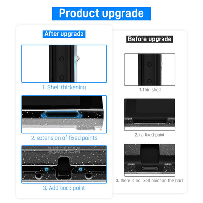 RHOTALL 3 in 1 Glitter Clear Case for Nintendo Switch OLED - Dockable, Shock-Absorbent, Anti-Scratch, Comfort Grip Shell