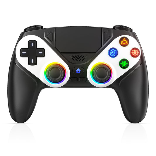Gamrombo LED Wireless Controller for PS5 - Dual Vibration, 3.5mm Audio Jack, 6-Axis Motion, Black