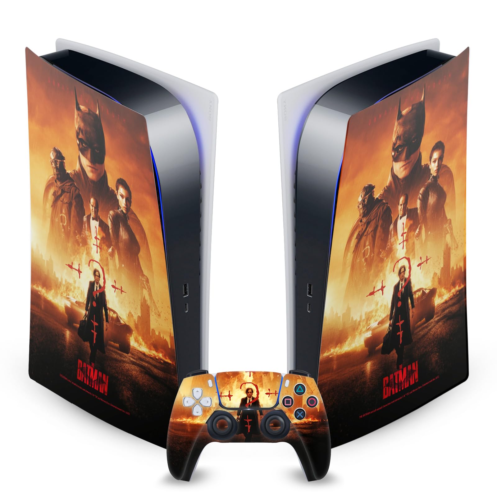 Head Case Designs Officially Licensed The Batman Group Neo-Noir and Posters Vinyl Faceplate Gaming Skin Decal Compatible With Sony PlayStation 5 PS5 Digital Edition Console and DualSense Controller