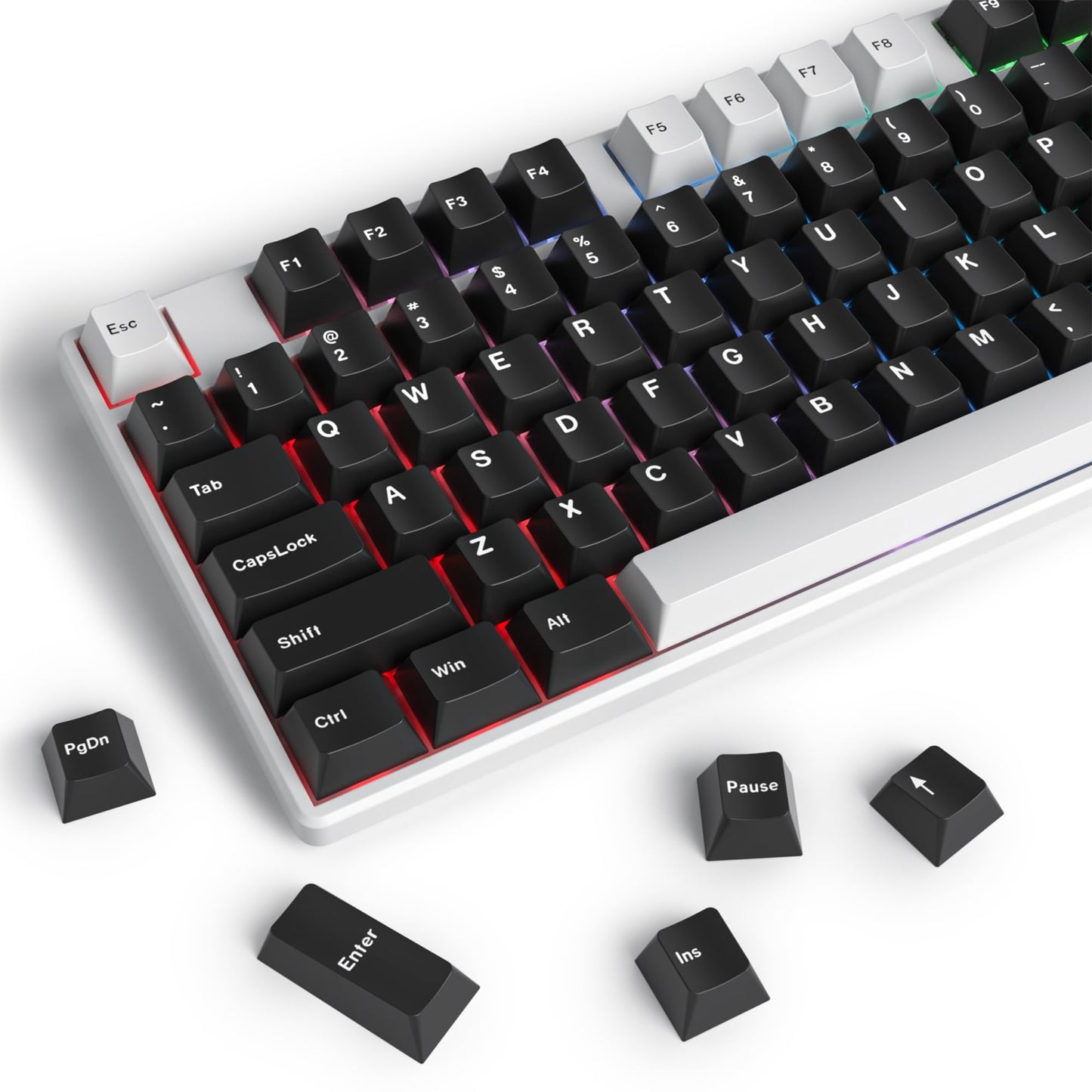 iTastatur WOB Keycaps 60 Percent 168 Keys PBT Custom Gaming Keycaps Double Shot for ANSI US Layout 60% 65% 75% Mechanical Keyboard(WOB)