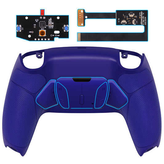eXtremeRate Cobalt Blue Rubberized Grip Programable RISE4 Remap Kit for PS5 Controller BDM-010 BDM-020  Upgrade Board & Redesigned Back Shell & 4 Back Buttons for PS5 Controller - Without Controller