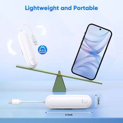 YUANHOT 20000mWh Battery Pack for Meta Quest 3S/3/2, White, Lightweight, 18W Fast Charger, Extends VR Playtime by 2-4