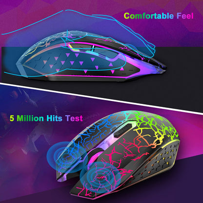 LexonElec T61 Mini 68 Keys RGB Mechanical Gaming Keyboard, Anti-Ghosting, Type C, Black Rainbow, 128 PBT Keycaps, Lightweight Gaming Mouse