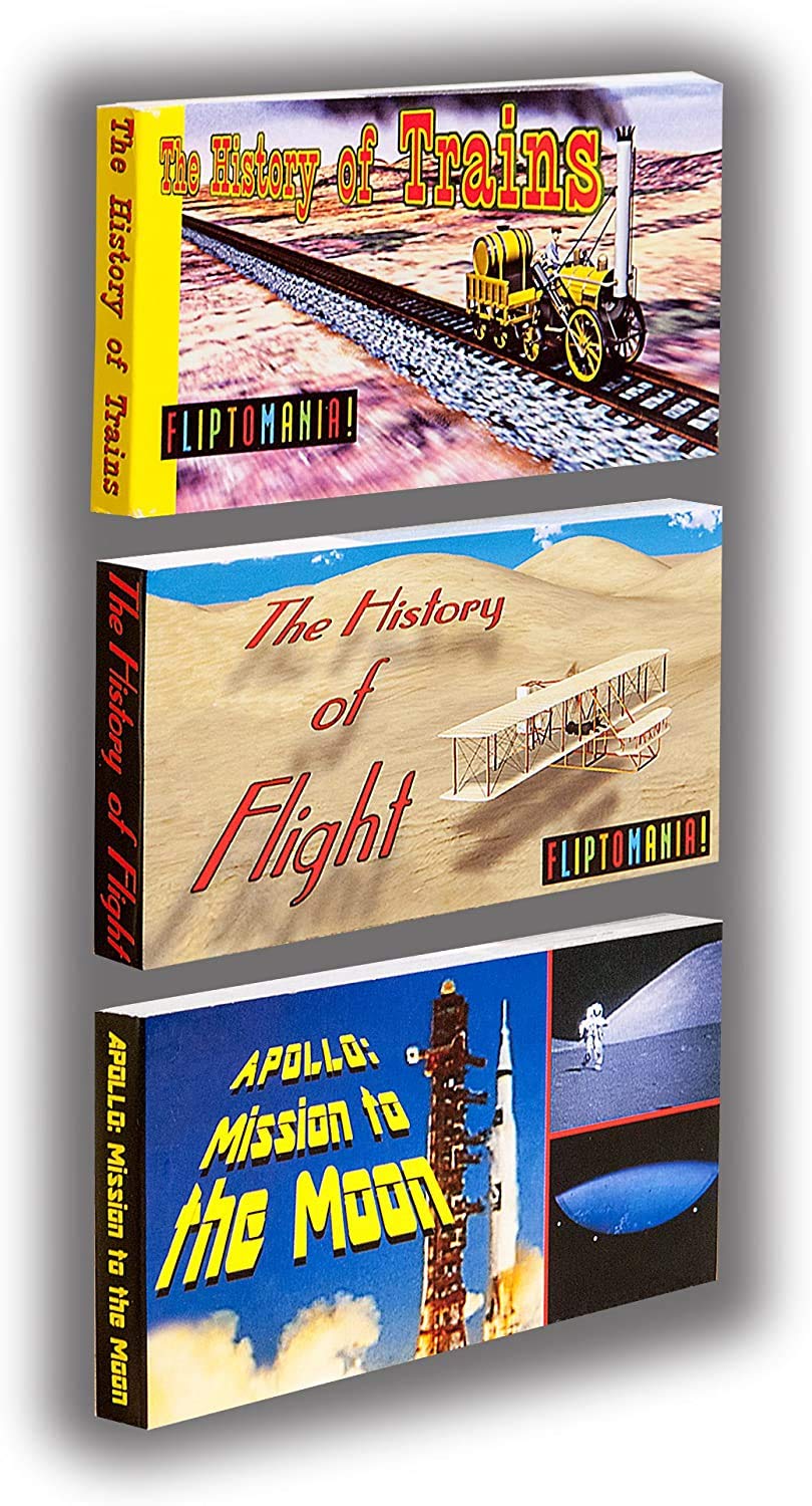 Fliptomania Planes  Trains  and Rockets Flipbook (3 Pack)