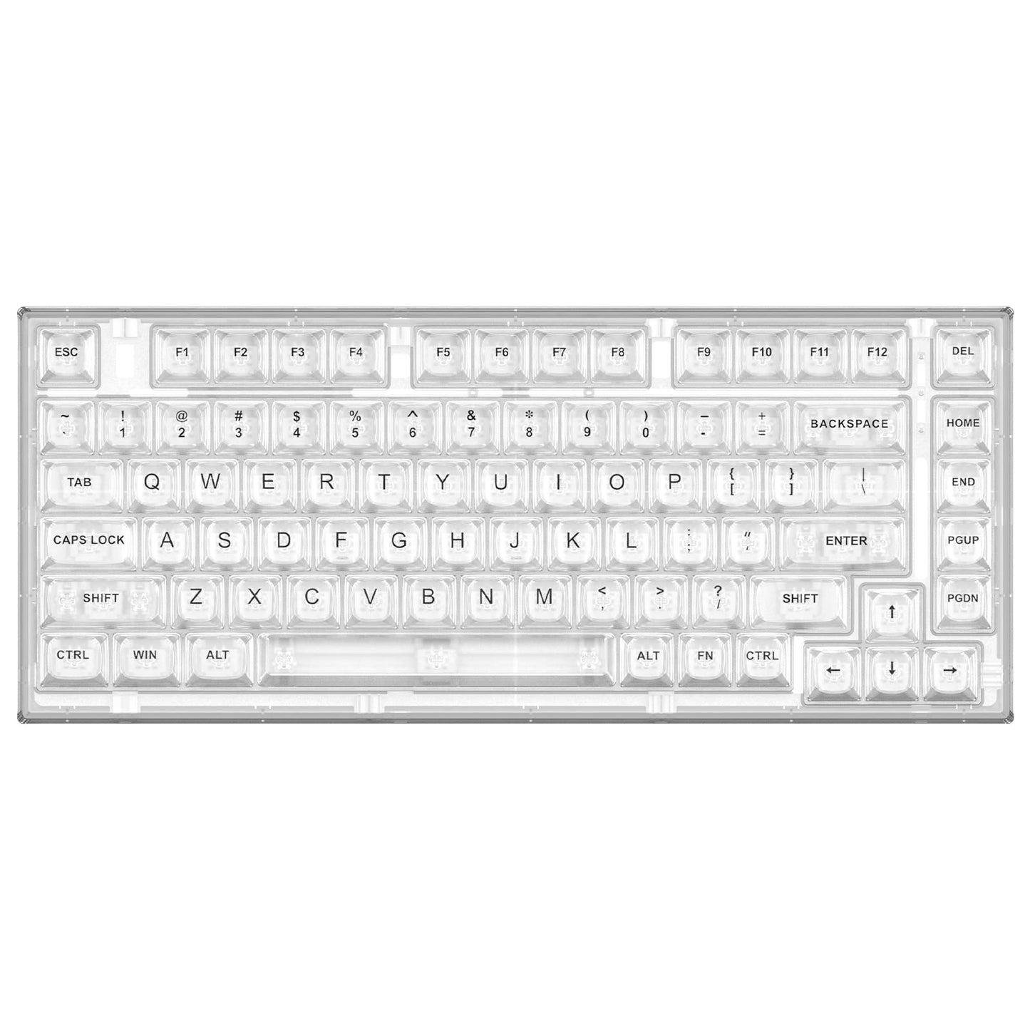 YUNZII X75 PRO 82 Key Wireless Hot Swappable Mechanical Gaming Keyboard with Transparent Keycaps Gasket Mount BT5.0/2.4G/USB-C for Windows/Mac(Kailh Jellyfish Switch  Wireless-White)