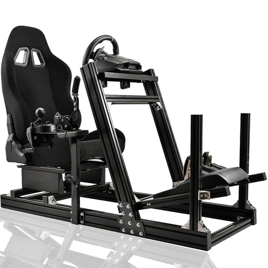 Marada Aluminum Profile Racing Simulator Cockpit with Seat  Unlimited Adjustment  Fit for Thrustmaster/Fanatec/Moza/Logitech G29 GPro Sim Frame 8040  Not Include Steering Wheel Pedals Handbrake
