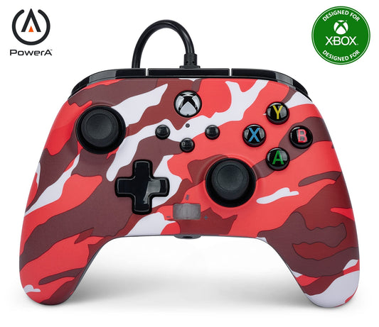 PowerA Enhanced Wired Controller for Xbox Series X|S - Red Camo  gamepad  wired video game controller  gaming controller  works with Xbox One