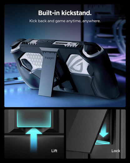 Spigen Thin Fit Pro Case for ASUS ROG Ally (2023) - Black, TPU & PC, Shock-Absorption, RC71L, Kickstand