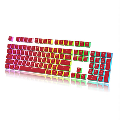 HK Gaming Pudding Keycaps Set | 112 Doubleshot PBT Keycap Set | ANSI US Layout | Red | Compatible with Cherry MX, Gateron, Kailh, Outemu