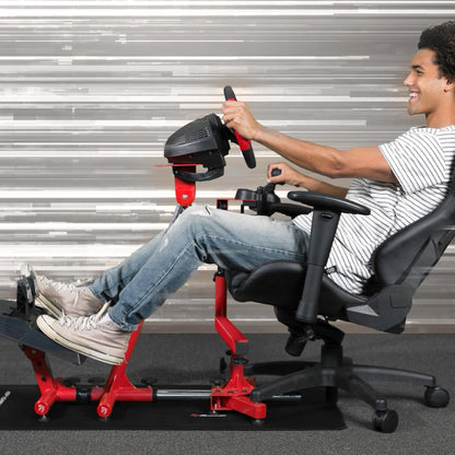 Arozzi Velocita Racing Simulator Cockpit - Collapsible, Portable, Red, Compatible with Most Gear, Model VELOCITA-RED