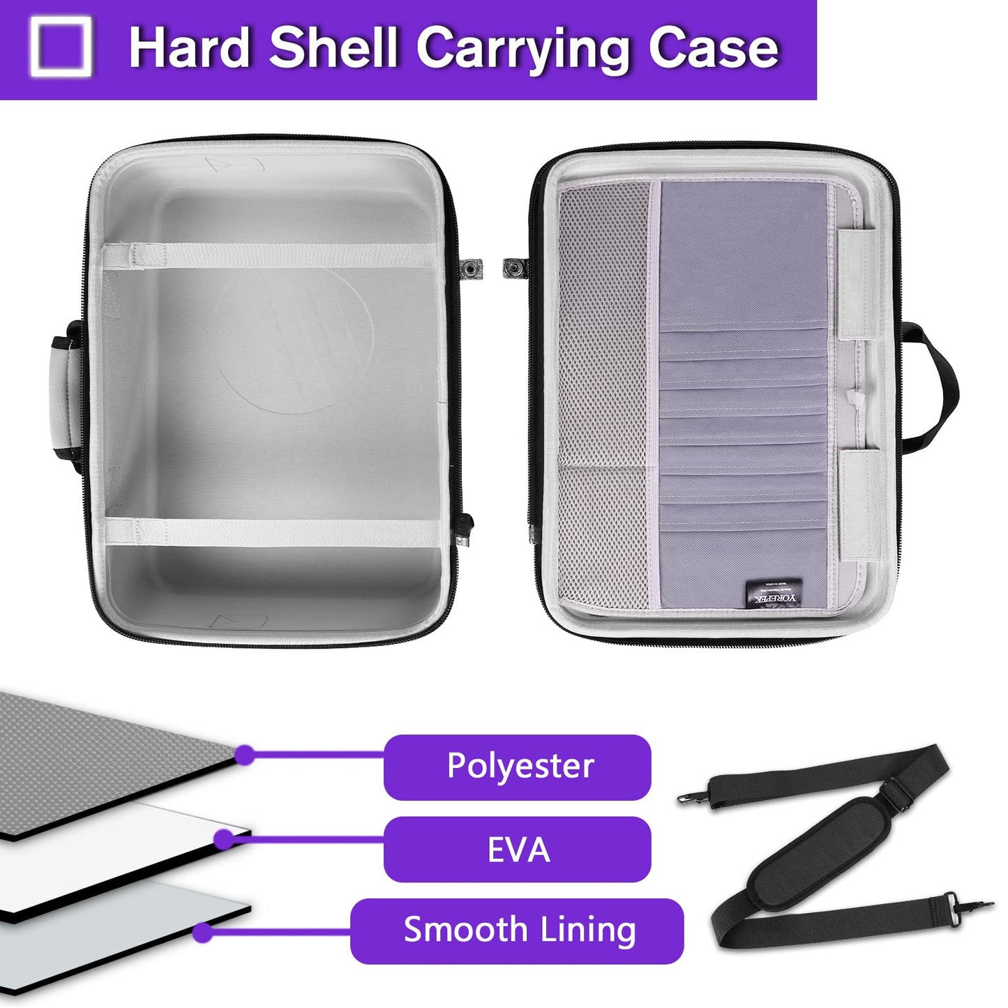 YOREPEK Hard Shell Carrying Case for PS5 & PS5 Pro - Travel Protective Bag, Grey