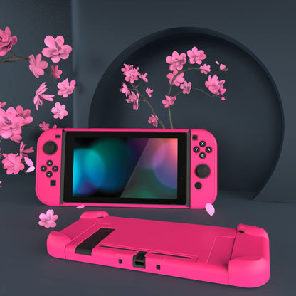 eXtremeRate PlayVital Back Cover for Nintendo Switch - Hard Shell Protector, Bright Pink, Model NTP340
