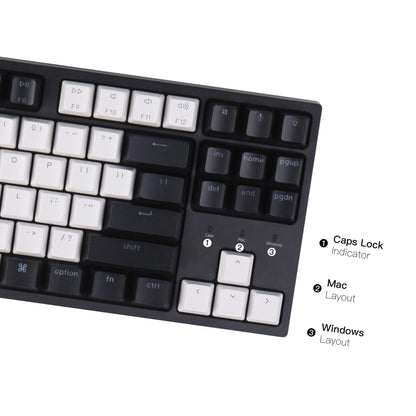 Keychron C1 RGB Mechanical Gaming Keyboard, Gateron Brown Switch, Tenkeyless, USB Type-C, ABS Keycaps, for Mac & Windows