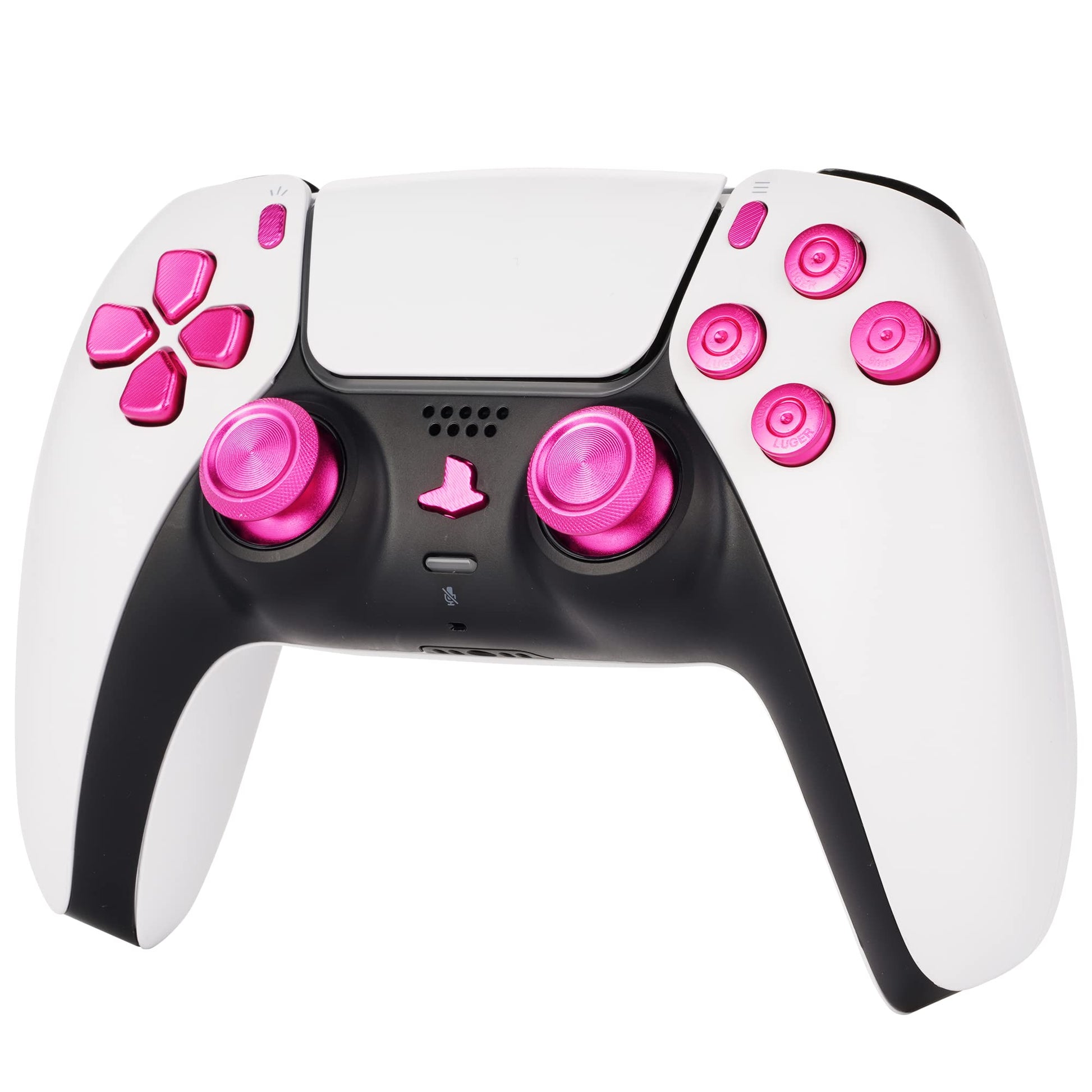 Avericht Metal ABXY buttons Dpad Thumbsticks for PS5 Controller  Metal Aluminum Bullet Buttons & Dpad & Analog stick Replacement Kit for PS5 Controller (Pink)