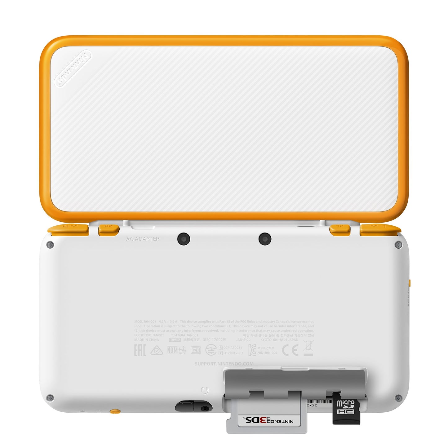 Nintendo New 2DS XL - Orange + White - Mario Kart 7 Pre-installed - Model JANSOAD1