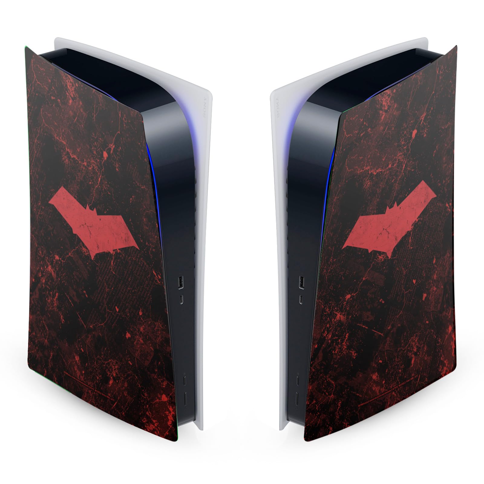 Head Case Designs Officially Licensed Batman DC Comics Red Hood Logos And Comic Book Vinyl Faceplate Sticker Gaming Skin Decal Cover Compatible With Sony PlayStation 5 PS5 Digital Edition Console