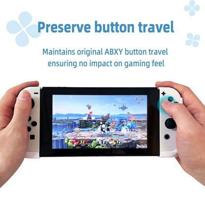 MystiForge Ergonomic Comfort Grip for Switch & Switch OLED, White, Model MF-GA01-Grip-B, Compatible with Joy-Con Controllers