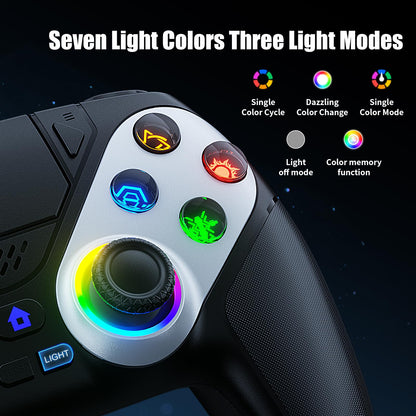 Gamrombo LED Wireless Controller for PS5 - Dual Vibration, 3.5mm Audio Jack, 6-Axis Motion, Black