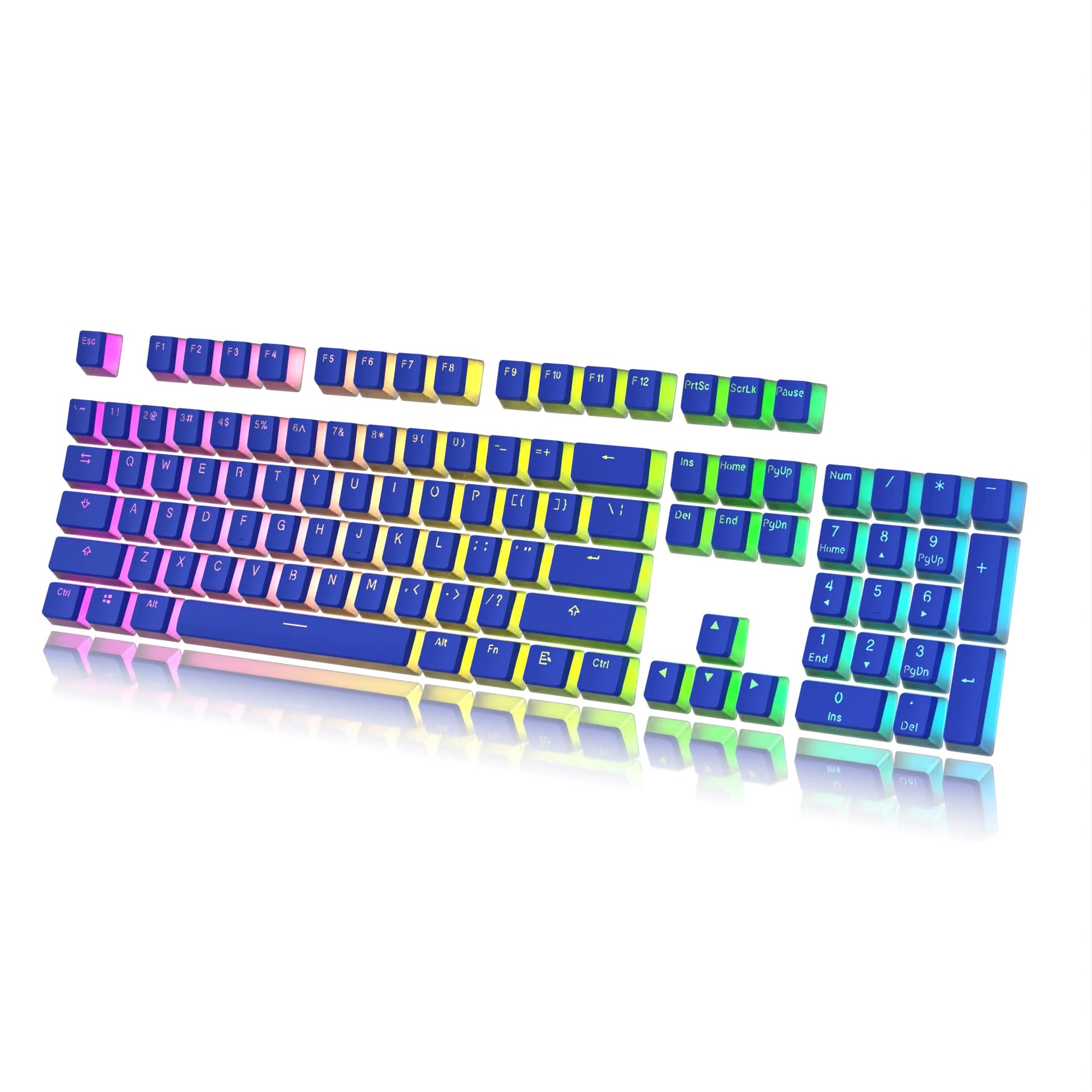HK Gaming Pudding Keycaps Set | Doubleshot PBT Keycap Set | Full 108 OEM Profile Key Set | ANSI US-Layout | for Mechanical Keybo