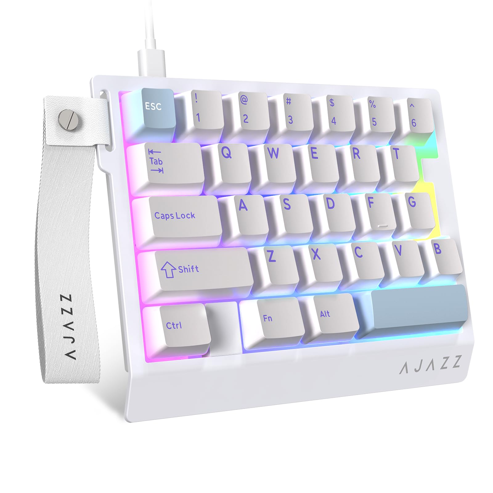 A.JAZZ AK029 Wired One-Handed RGB Gaming Keyboard 29-Key Layout with Magnetic Switch 8kHz Polling Rate HotSwap Custom Mechanical Keyboard Adjustable Actuation Esports-Grade Gasket Keypad for Gamer