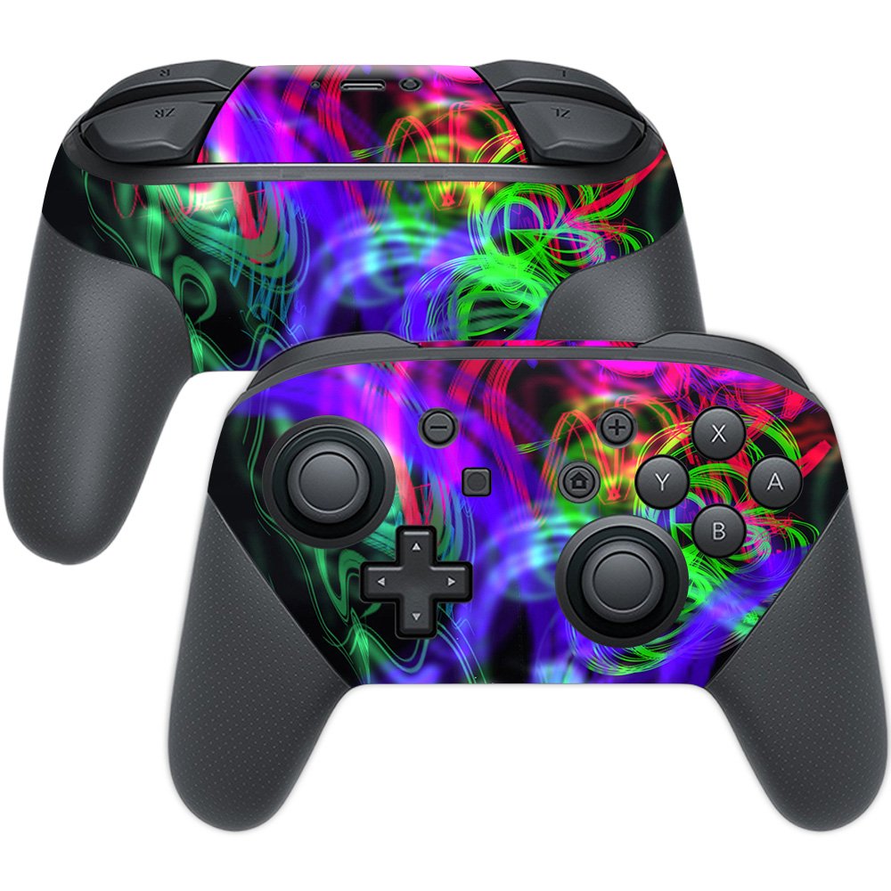 MightySkins Skin Compatible with Nintendo Switch Pro Controller - Neon Splatter | Protective, Durable, and Unique Vinyl Decal wr