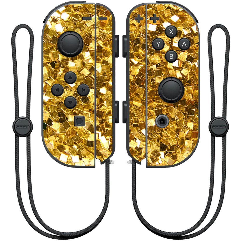 MightySkins Skin Compatible with Nintendo Joy-Con Controller wrap Cover Sticker Skins Gold Chips