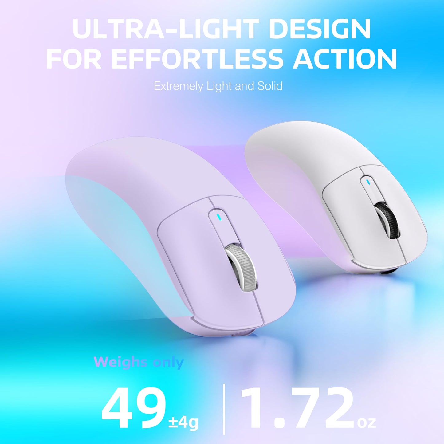 ATTACK SHARK X3 Lightweight Wireless Gaming Mouse - Tri-Mode 2.4G/USB-C/Bluetooth, Up to 26K DPI, Purple