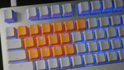TAI-HAO Rubber Keycap Set - 18 Neon Orange Keys, Model 018C03BU103
