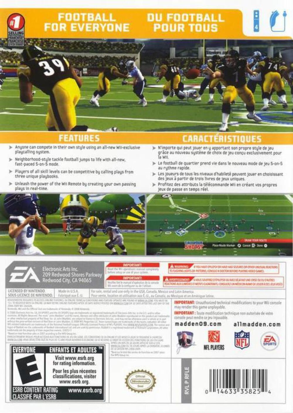 Electronic Arts Madden NFL 09 All-Play for Nintendo Wii - Model 014633155457