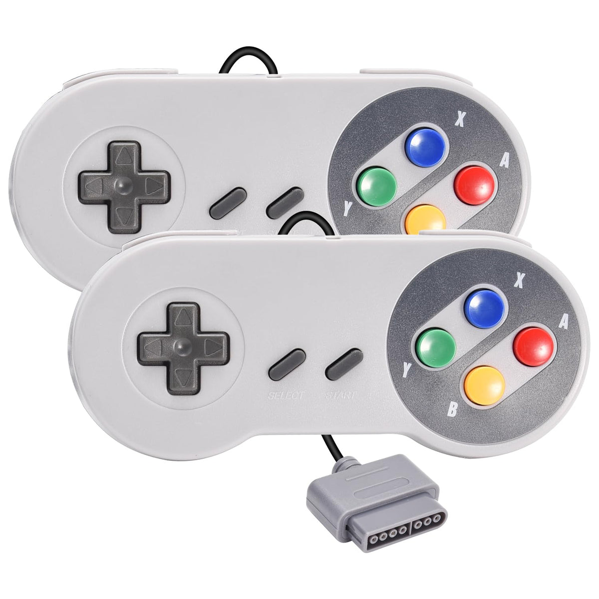 KIWITATA 2 Pack Retro SNES Wired Controller SNES Super Wired Remote Gamepad Controller Compatible with SNES Original Entertainment Game System Console-7 pin Connector