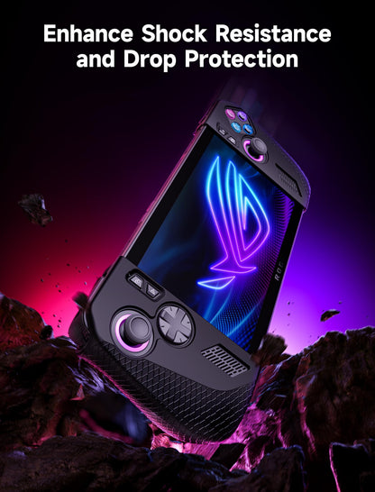 JSAUX Silicone Grip Protection Case for ROG Ally X - Black, Model PC0113, Includes Left & Right Sleeves