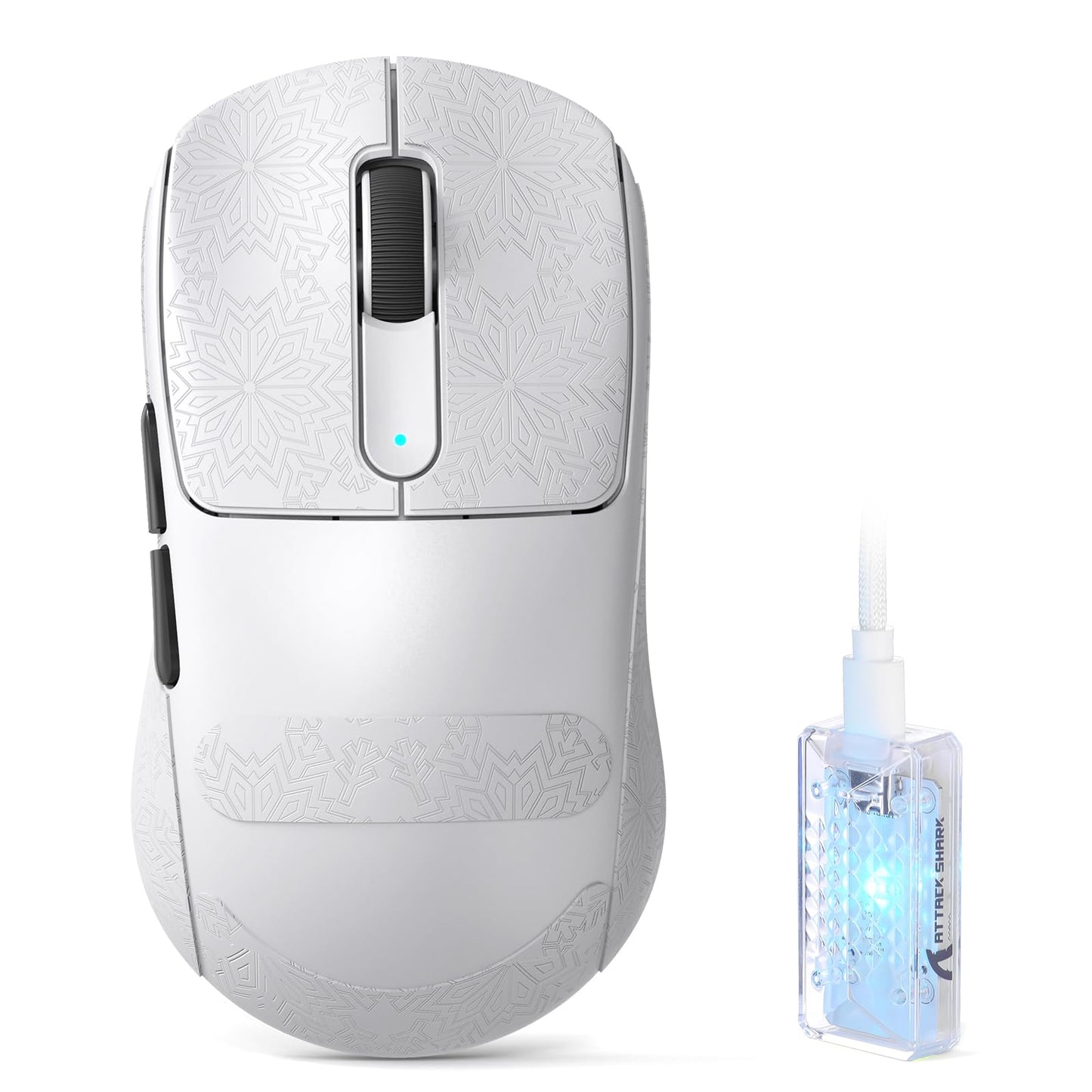ATTACK SHARK V5 Wireless Gaming Mouse - 42000 DPI, Ultra-Lightweight, White with Sticker, Wired/BT/2.4GHz for PC/Mac
