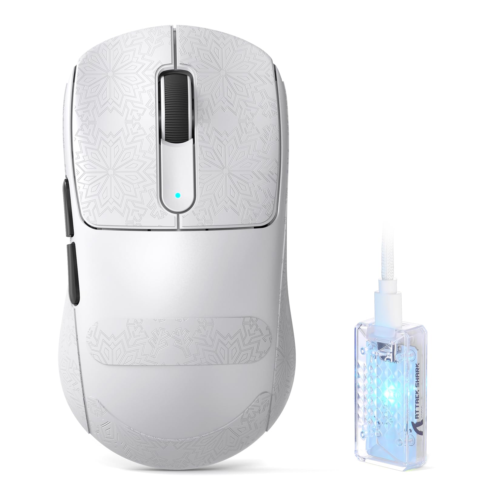 ATTACK SHARK V5 Wireless Gaming Mouse - 42000 DPI, Ultra-Lightweight, White with Sticker, Wired/BT/2.4GHz for PC/Mac