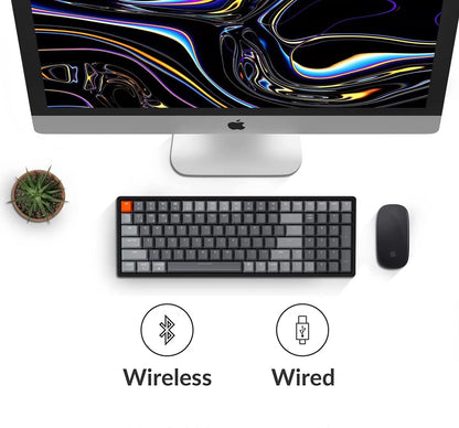Keychron K4 Wireless Mechanical Gaming Keyboard, 100 Keys, RGB LED, Gateron Brown Switch, Aluminum Frame, Model K4C3