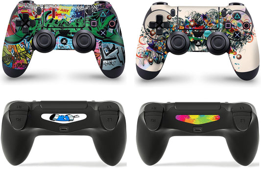 giZmoZ n gadgetZ PS4 Controller Skins - 2 Pack Full Wrap Vinyl Stickers, GRAFFITI Design, Model GNG-PS4-GRAFFITI-Cont