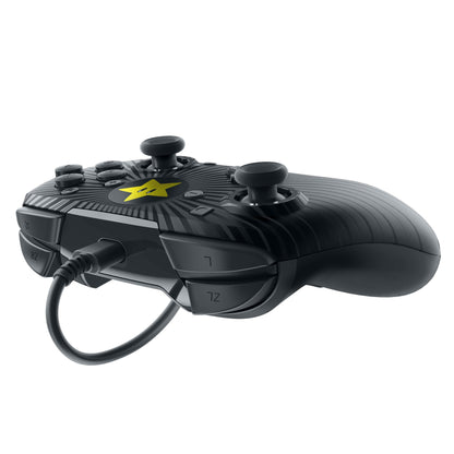 PDP Gaming Wired Pro Controller Faceplate - Black Mario Star for Nintendo Switch, Model 500-056-NA-D1