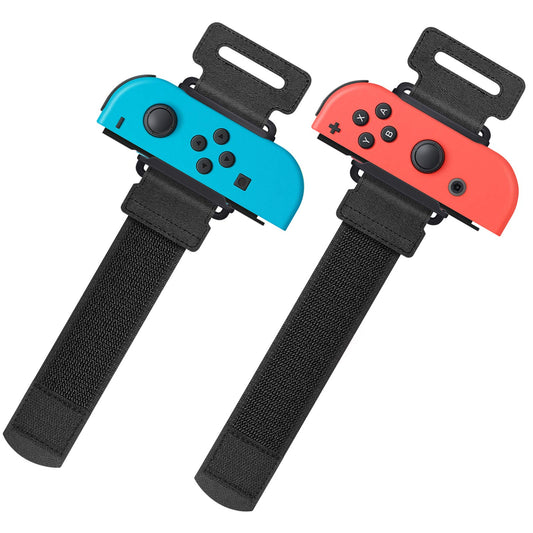 YUANHOT Wrist Bands for Nintendo Switch Just Dance 2025 2024 2023 & Zumba Burn It Up  Adjustable Elastic Straps for Switch & Switch OLED Joy Con Controller  2 Pack Wristbands for Kid and Adult - Black