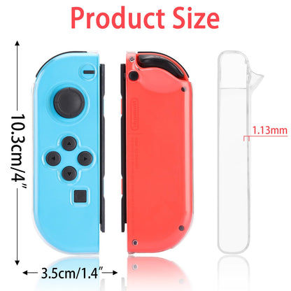 Finera Soft TPU Replacement Shell Case for Nintendo Switch Joy-Con, Clear, Model TNS-1850