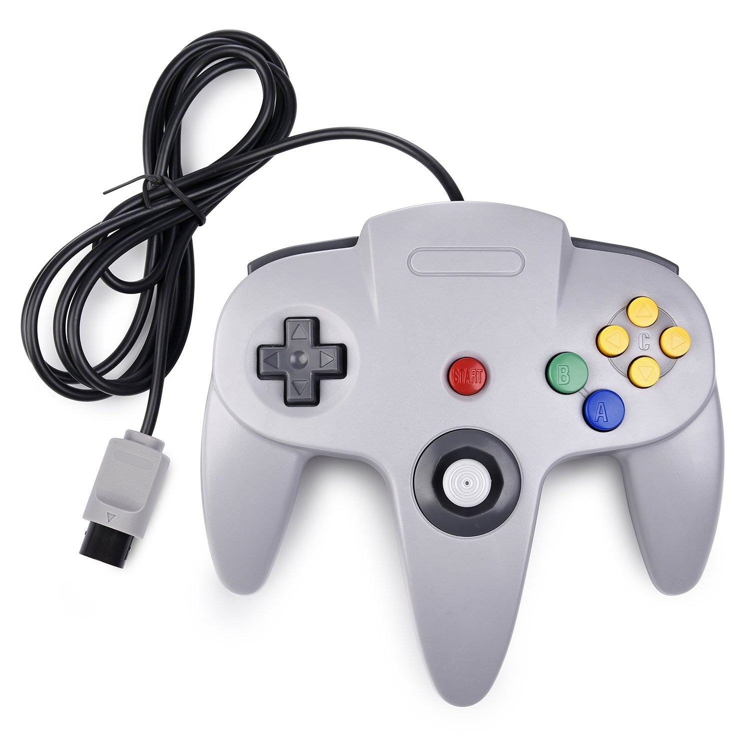 KIWITATA Classic N64 Controller  Retro N64 Wired Remote Joystick Gamepad Controller Compatible with N64 Video Game System Console Gray