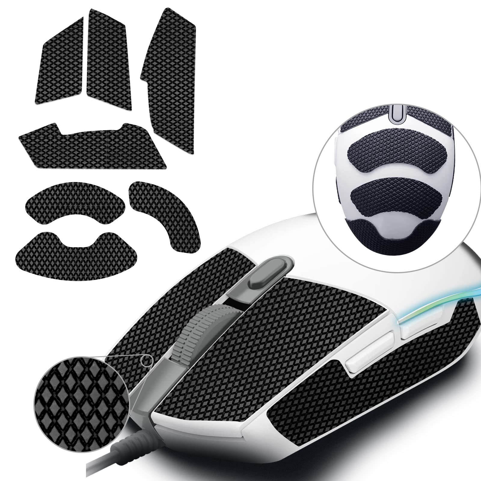 TALONGAMES Mouse Anti Slip Grip Tape Compatible with Logitech G102 / G203 / G304 / G305 / G Pro Wired Gaming Mouse  Palm Sweat Absorption  Thin 0.5mm  Cut to Fit  Easy to Apply  Mouse Skin