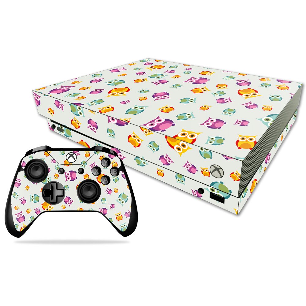 MIGHTY SKINS Xbox One X Skin - Durable Vinyl Decal Wrap, Easy Apply, Owls Design, Model MIXBONXCMB-Owls