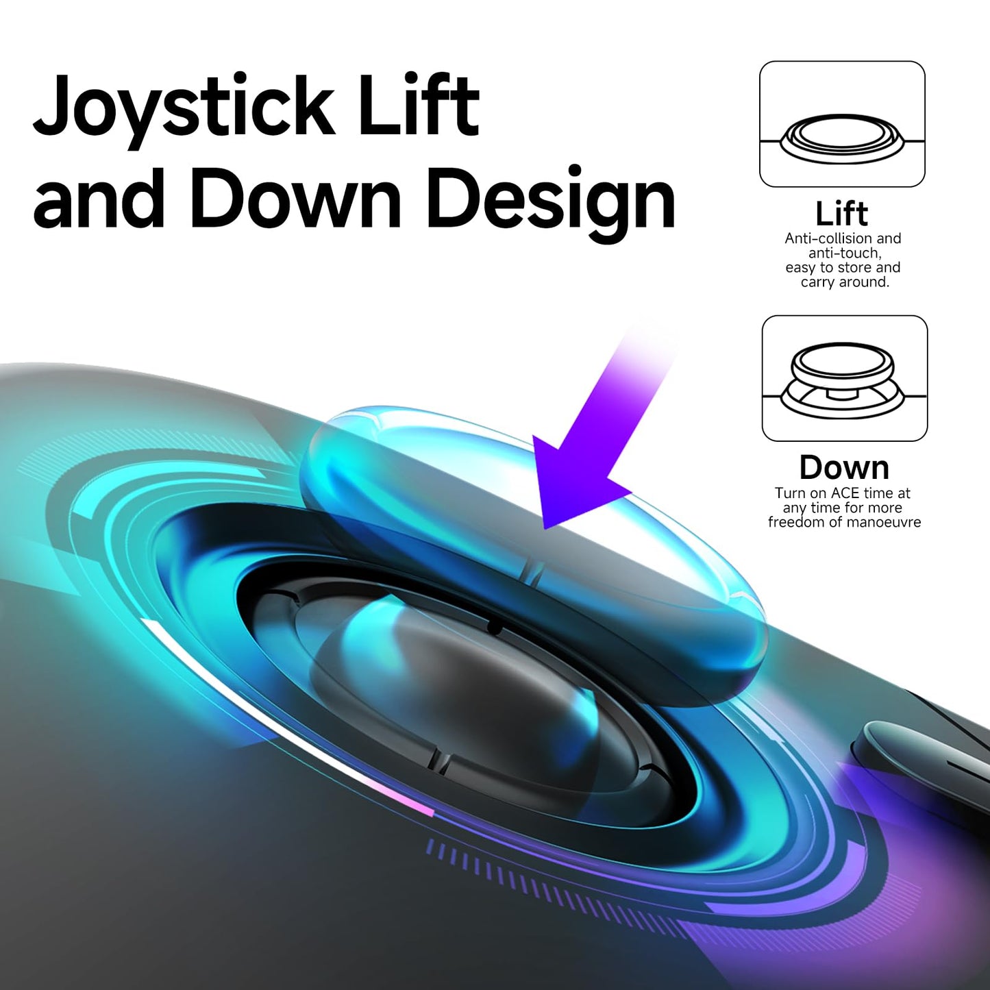 AceGamer Wireless Pocket Controller 2 Pack for Nintendo Switch/iOS/PC - Bluetooth Gamepad with 6-Axis Gyroscope & Turbo Function