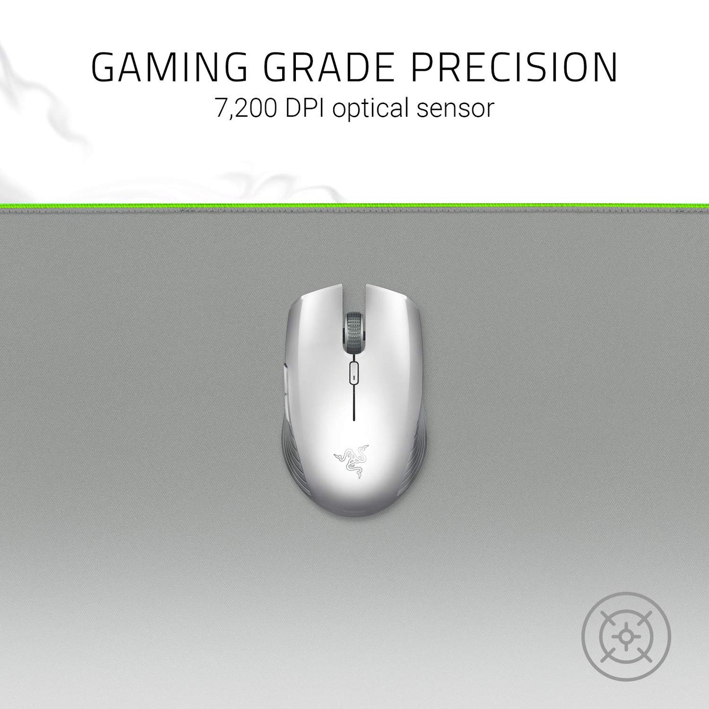 Razer Atheris Wireless Mouse - 7200 DPI, 350 Hr Battery Life, Bluetooth, USB Receiver, One Size, Mercury White
