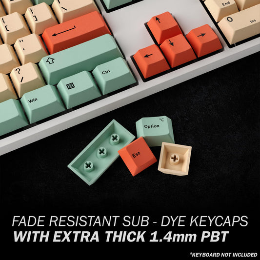 HK GAMING Dye Sublimation PBT Keycap Set | 139 Keys Cherry Profile | ANSI US-Layout | Melon Color | Compatible with Cherry MX, Gateron, Kailh