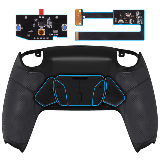 eXtremeRate Black Rubberized Grip Programable RISE4 Remap Kit for PS5 Controller BDM-010 BDM-020 Models  Upgrade Board & Redesigned Back Shell & 4 Back Buttons for PS5 Controller